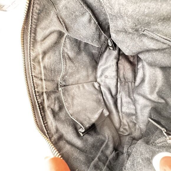 Fossil Off White Multi Color Leather Shoulder Bag Chunky Silver Hardware - Picture 12 of 16